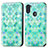 Leather Case Stands Fashionable Pattern Flip Cover Holder S02D for Samsung Galaxy A11 Green