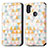 Leather Case Stands Fashionable Pattern Flip Cover Holder S02D for Samsung Galaxy A11 White