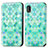 Leather Case Stands Fashionable Pattern Flip Cover Holder S02D for Samsung Galaxy A20 SC-02M SCV46 Green