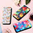Leather Case Stands Fashionable Pattern Flip Cover Holder S02D for Samsung Galaxy A22 5G
