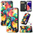 Leather Case Stands Fashionable Pattern Flip Cover Holder S02D for Samsung Galaxy A22 5G SC-56B