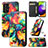 Leather Case Stands Fashionable Pattern Flip Cover Holder S02D for Samsung Galaxy A52 4G