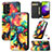 Leather Case Stands Fashionable Pattern Flip Cover Holder S02D for Samsung Galaxy A72 4G