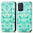 Leather Case Stands Fashionable Pattern Flip Cover Holder S02D for Samsung Galaxy A72 5G Green