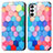 Leather Case Stands Fashionable Pattern Flip Cover Holder S02D for Samsung Galaxy F23 5G Colorful