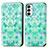 Leather Case Stands Fashionable Pattern Flip Cover Holder S02D for Samsung Galaxy F23 5G Green