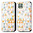 Leather Case Stands Fashionable Pattern Flip Cover Holder S02D for Samsung Galaxy F42 5G White