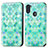 Leather Case Stands Fashionable Pattern Flip Cover Holder S02D for Samsung Galaxy M11 Green