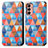 Leather Case Stands Fashionable Pattern Flip Cover Holder S02D for Samsung Galaxy M13 4G