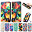 Leather Case Stands Fashionable Pattern Flip Cover Holder S02D for Samsung Galaxy M13 5G