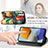 Leather Case Stands Fashionable Pattern Flip Cover Holder S02D for Samsung Galaxy M23 5G