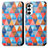 Leather Case Stands Fashionable Pattern Flip Cover Holder S02D for Samsung Galaxy M23 5G