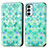 Leather Case Stands Fashionable Pattern Flip Cover Holder S02D for Samsung Galaxy M23 5G Green