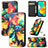 Leather Case Stands Fashionable Pattern Flip Cover Holder S02D for Samsung Galaxy M32 4G