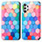 Leather Case Stands Fashionable Pattern Flip Cover Holder S02D for Samsung Galaxy M32 5G Colorful