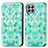 Leather Case Stands Fashionable Pattern Flip Cover Holder S02D for Samsung Galaxy M33 5G Green