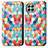 Leather Case Stands Fashionable Pattern Flip Cover Holder S02D for Samsung Galaxy M33 5G Mixed