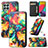 Leather Case Stands Fashionable Pattern Flip Cover Holder S02D for Samsung Galaxy M53 5G