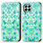 Leather Case Stands Fashionable Pattern Flip Cover Holder S02D for Samsung Galaxy M53 5G Green