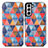 Leather Case Stands Fashionable Pattern Flip Cover Holder S02D for Samsung Galaxy S21 5G