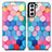 Leather Case Stands Fashionable Pattern Flip Cover Holder S02D for Samsung Galaxy S21 5G