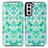 Leather Case Stands Fashionable Pattern Flip Cover Holder S02D for Samsung Galaxy S21 5G Green