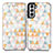 Leather Case Stands Fashionable Pattern Flip Cover Holder S02D for Samsung Galaxy S21 FE 5G