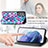 Leather Case Stands Fashionable Pattern Flip Cover Holder S02D for Samsung Galaxy S21 Plus 5G