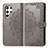 Leather Case Stands Fashionable Pattern Flip Cover Holder S02D for Samsung Galaxy S23 Ultra 5G Gray