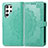 Leather Case Stands Fashionable Pattern Flip Cover Holder S02D for Samsung Galaxy S23 Ultra 5G Green