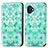 Leather Case Stands Fashionable Pattern Flip Cover Holder S02D for Samsung Galaxy XCover 6 Pro 5G Green