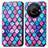 Leather Case Stands Fashionable Pattern Flip Cover Holder S02D for Sharp Aquos R8 Pro Purple
