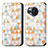 Leather Case Stands Fashionable Pattern Flip Cover Holder S02D for Sharp Aquos R8s White