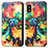 Leather Case Stands Fashionable Pattern Flip Cover Holder S02D for Sharp Aquos wish3 Mixed
