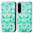 Leather Case Stands Fashionable Pattern Flip Cover Holder S02D for Sony Xperia 1 IV Green