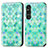 Leather Case Stands Fashionable Pattern Flip Cover Holder S02D for Sony Xperia 1 V Green