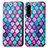 Leather Case Stands Fashionable Pattern Flip Cover Holder S02D for Sony Xperia 5 III SO-53B Purple