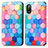 Leather Case Stands Fashionable Pattern Flip Cover Holder S02D for Sony Xperia Ace II SO-41B Colorful