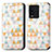 Leather Case Stands Fashionable Pattern Flip Cover Holder S02D for Vivo iQOO 10 5G White