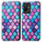 Leather Case Stands Fashionable Pattern Flip Cover Holder S02D for Vivo iQOO Z6x Purple