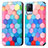 Leather Case Stands Fashionable Pattern Flip Cover Holder S02D for Vivo V21 5G Colorful