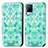 Leather Case Stands Fashionable Pattern Flip Cover Holder S02D for Vivo V21 5G Green