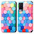 Leather Case Stands Fashionable Pattern Flip Cover Holder S02D for Vivo V21e 5G Colorful