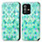 Leather Case Stands Fashionable Pattern Flip Cover Holder S02D for Vivo V23 Pro 5G Green