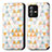 Leather Case Stands Fashionable Pattern Flip Cover Holder S02D for Vivo V23 Pro 5G White