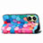 Leather Case Stands Fashionable Pattern Flip Cover Holder S02D for Vivo Y02S