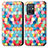 Leather Case Stands Fashionable Pattern Flip Cover Holder S02D for Vivo Y30 5G