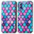 Leather Case Stands Fashionable Pattern Flip Cover Holder S02D for Vivo Y52 5G Purple