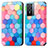 Leather Case Stands Fashionable Pattern Flip Cover Holder S02D for Vivo Y76 5G Colorful