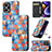 Leather Case Stands Fashionable Pattern Flip Cover Holder S02D for Xiaomi Poco F5 5G